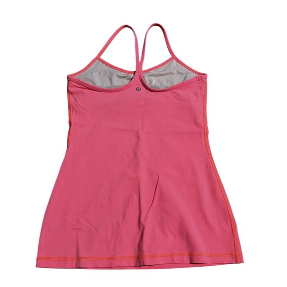 Lululemon Pink, melon, coral Racerback Tank Top With Built-In Bra Size 6 - Picture 3 of 6